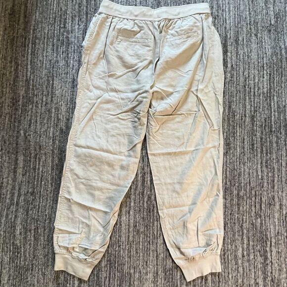 Cato Women’s Linen Blend Joggers Size 14/16 W Tan Pull On Drawstring High Rise - Picture 9 of 10